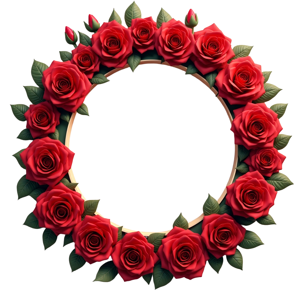 Elegant Red Rose Wreath